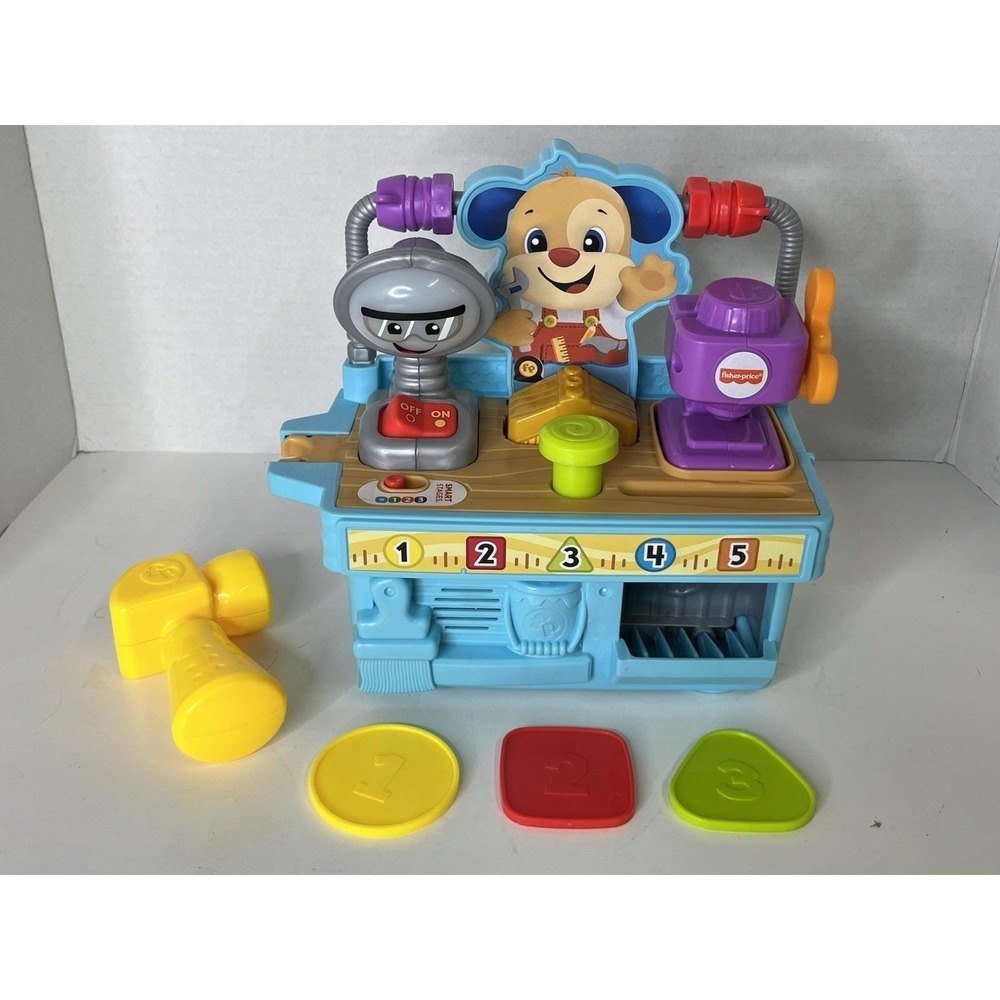 Fisher Price Laugh & Learn Smart Stages LEARNING TOOLBENCH Complete Sounds Light